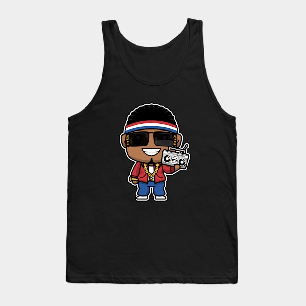 Cute Old School Rapper Kids Tank Top by noorshine